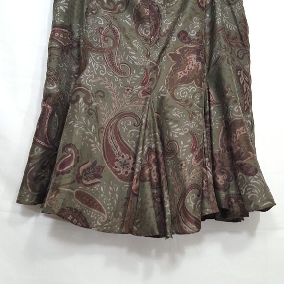 LRL Lauren Ralph Lauren silk skirt green size 8P - Picture 7 of 9